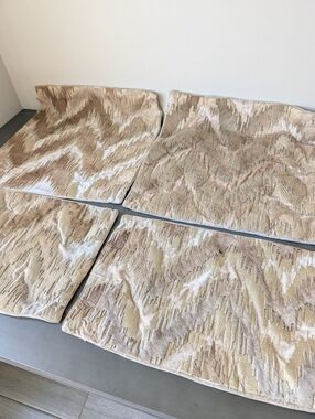 Callisto Home Hair‑On‑Hide Cowhide Pillow Covers Set of 4 Metallic Threadwork